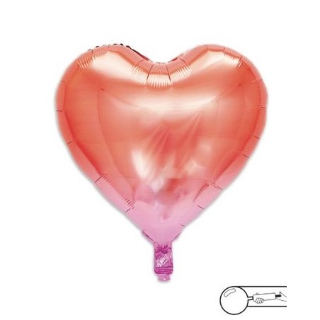 MYLAR CUORE 45 CM ARANCIO/ROSA
