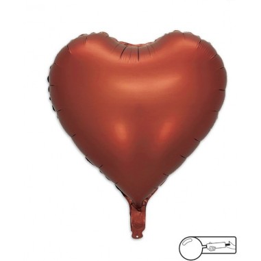 MYLAR CUORE 45 CM ROSSO CIOCCOLATO