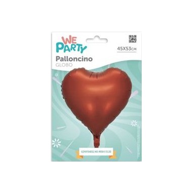 MYLAR CUORE 45 CM ROSSO CIOCCOLATO