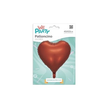MYLAR CUORE 45 CM ROSSO CIOCCOLATO