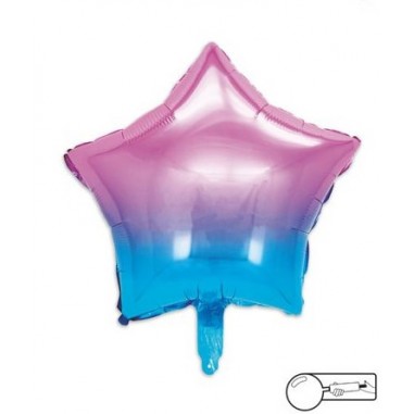 MYLAR STELLA 45 CM FUCSIA /BLU LUCIDO