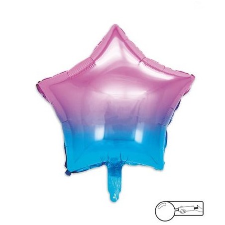 MYLAR STELLA 45 CM FUCSIA /BLU LUCIDO