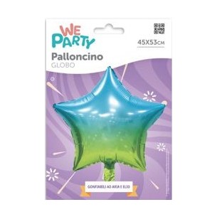 MYLAR STELLA 45 CM VERDE/BLU  LUCIDO 2