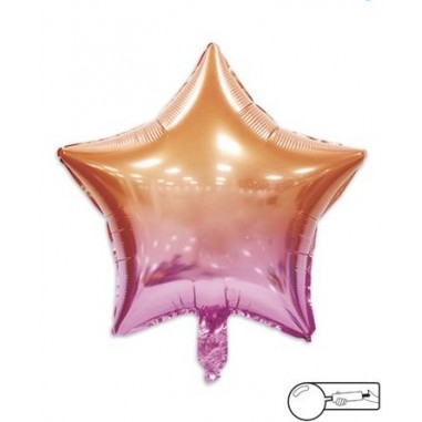 MYLAR STELLA 45 CM ARANCIO/ROSA LUCIDO