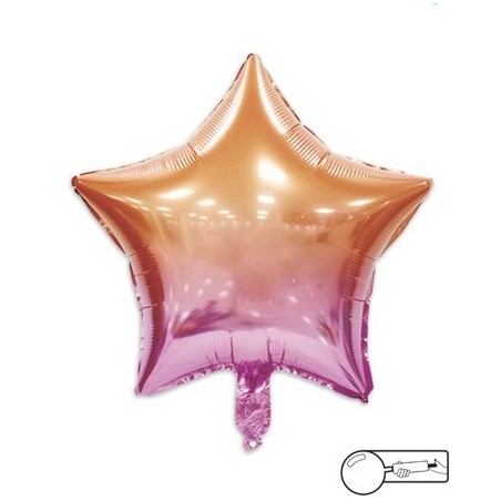 MYLAR STELLA 45 CM ARANCIO/ROSA LUCIDO
