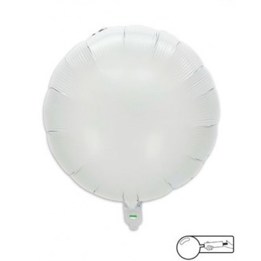 MYLAR TONDO/ROUND BIANCO  - 45 CM