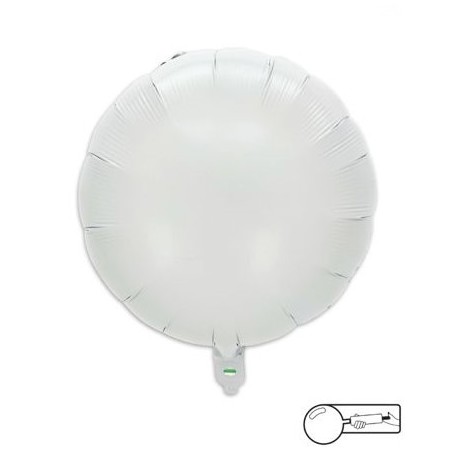 MYLAR TONDO/ROUND BIANCO  - 45 CM