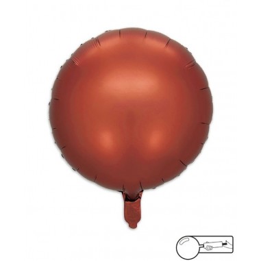 MYLAR TONDO/ROUND ROSSO CIOCCOLATO  - 45 CM