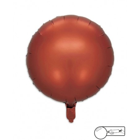 MYLAR TONDO/ROUND ROSSO CIOCCOLATO  - 45 CM