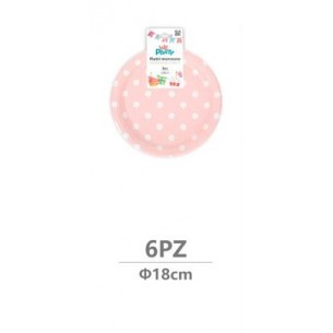 PIATTO 18 cm   POIS ROSA PZ 6 2