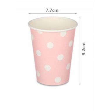 BICCHIERI   270  ml  POIS ROSA - 6 pz.