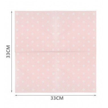 Tovaglioli 33 cm POIS ROSA .