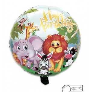 MYLAR HAPPY BIRTHDAY  JUNGLA CM 45
