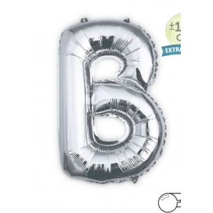 MYLAR LETTERA  B  ARG.MEDIUM H 35 CM