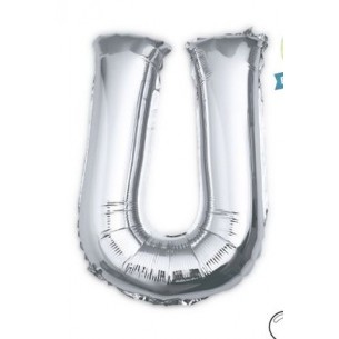 MYLAR LETTERA  U  ARG.MEDIUM H 35 CM