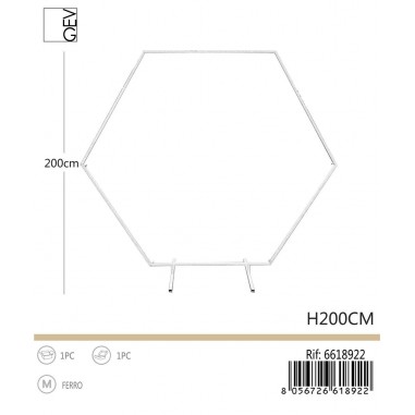 ARCO ESAGONO  200X200CM IN FERRO BIANCO