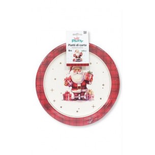 PIATTO BABBO NATALE  DM. 23 CM  6 PZ 2