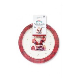PIATTO BABBO NATALE  DM. 18 CM  6 PZ 2
