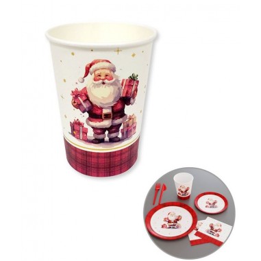 BICCHIERE BABBO NATALE  270 ML  6 PZ