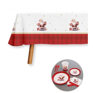 TOVAGLIA BABBO NATALE PLASTICA  137 X 220 CM