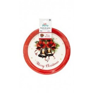 PIATTO CAMPANE NATALIZIE DM. 23 CM  6 PZ 2