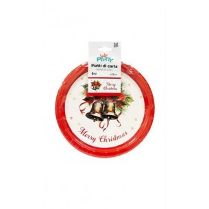 PIATTO CAMPANE NATALIZIE   DM. 18 CM  6 PZ 2