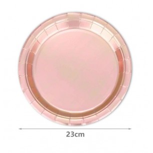 PIATTO ROSA GOLD  DM. 23 CM  20 PZ