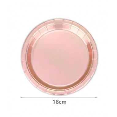 PIATTO ROSA GOLD  DM. 18 CM  20 PZ