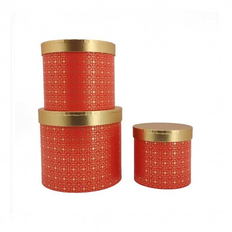 SCATOLA ROSSA QUADRI ORO CON FIOCCO