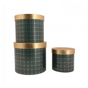 SCATOLA VERDE  QUADRI ORO CON FIOCCO 2