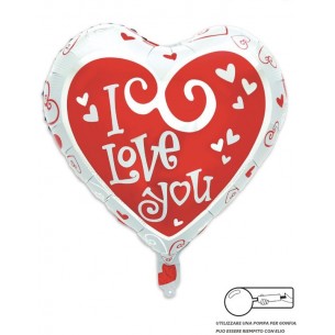 MYLAR CUORE  I LOVE YOU BIANCO