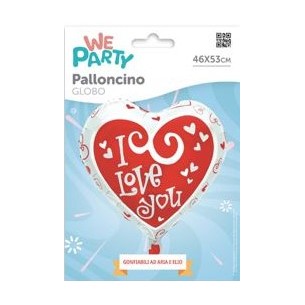 MYLAR CUORE  I LOVE YOU BIANCO 2