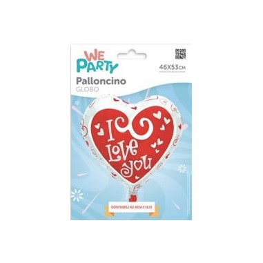 MYLAR CUORE  I LOVE YOU BIANCO
