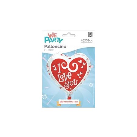 MYLAR CUORE  I LOVE YOU BIANCO