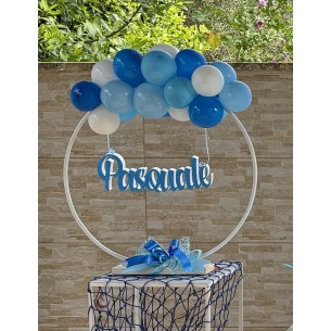 CERCHIO IN FERRO CON PALLONCINI  E NOME