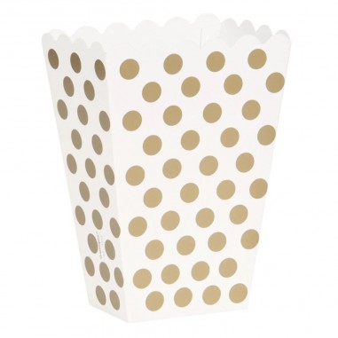 BOX BIANCO POIS ORO 6 PZ. 11 CM X 6