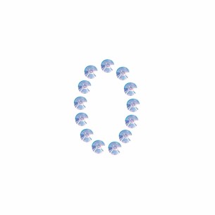 NUMERO  0  STICKER H CM 2 BS 25 PZ