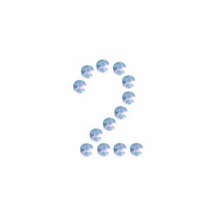 NUMERO  2  STICKER H CM 2 BS 25 PZ