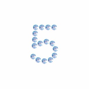 NUMERO  5  STICKER H CM 2 BS 25 PZ