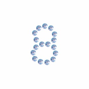 NUMERO  8  STICKER H CM 2 BS 25 PZ