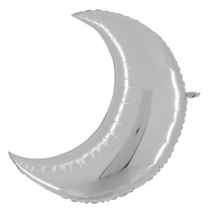 MYLAR MEZZA LUNA ARGENTO CM 64