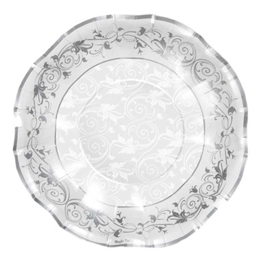 PIATTO PRESTIGE ARGENTO DM.24CM 10PZ